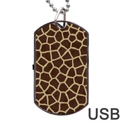 Giraffe Animal Print Skin Fur Dog Tag Usb Flash (one Side) by Amaryn4rt