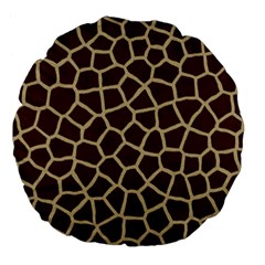 Giraffe Animal Print Skin Fur Large 18  Premium Flano Round Cushions