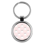 Pattern Cat Pink Cute Sweet Fur Key Chains (Round)  Front