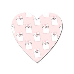 Pattern Cat Pink Cute Sweet Fur Heart Magnet by Amaryn4rt