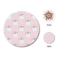 Pattern Cat Pink Cute Sweet Fur Playing Cards (round)  by Amaryn4rt