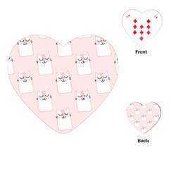 Pattern Cat Pink Cute Sweet Fur Playing Cards (heart)  by Amaryn4rt