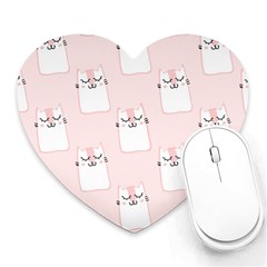 Pattern Cat Pink Cute Sweet Fur Heart Mousepads by Amaryn4rt