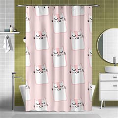 Pattern Cat Pink Cute Sweet Fur Shower Curtain 48  X 72  (small)  by Amaryn4rt