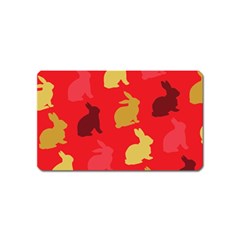 Hare Easter Pattern Animals Magnet (name Card) by Amaryn4rt