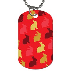 Hare Easter Pattern Animals Dog Tag (one Side) by Amaryn4rt