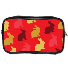 Hare Easter Pattern Animals Toiletries Bags by Amaryn4rt