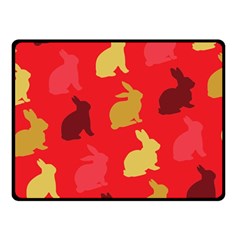 Hare Easter Pattern Animals Double Sided Fleece Blanket (small)  by Amaryn4rt