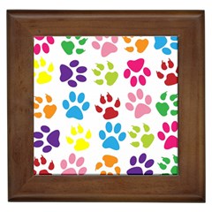 Paw Print Paw Prints Background Framed Tiles by Amaryn4rt