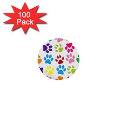 Paw Print Paw Prints Background 1  Mini Buttons (100 Pack)  by Amaryn4rt