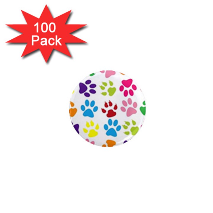 Paw Print Paw Prints Background 1  Mini Magnets (100 pack) 