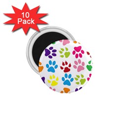 Paw Print Paw Prints Background 1 75  Magnets (10 Pack)  by Amaryn4rt