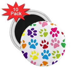 Paw Print Paw Prints Background 2 25  Magnets (10 Pack)  by Amaryn4rt