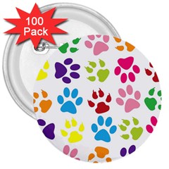 Paw Print Paw Prints Background 3  Buttons (100 Pack)  by Amaryn4rt