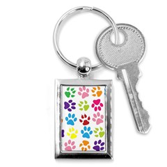 Paw Print Paw Prints Background Key Chains (rectangle)  by Amaryn4rt