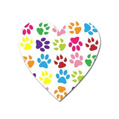 Paw Print Paw Prints Background Heart Magnet by Amaryn4rt