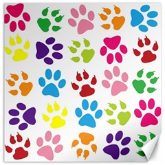 Paw Print Paw Prints Background Canvas 16  X 16   by Amaryn4rt