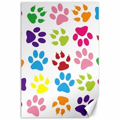 Paw Print Paw Prints Background Canvas 24  X 36  by Amaryn4rt