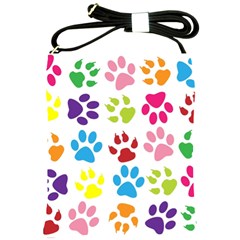 Paw Print Paw Prints Background Shoulder Sling Bags by Amaryn4rt