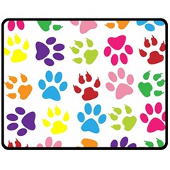 Paw Print Paw Prints Background Fleece Blanket (medium)  by Amaryn4rt