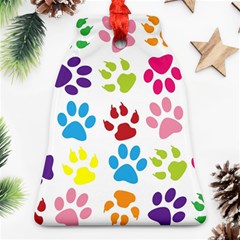 Paw Print Paw Prints Background Bell Ornament (two Sides) by Amaryn4rt