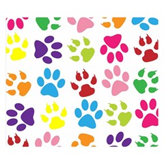 Paw Print Paw Prints Background Double Sided Flano Blanket (small)  by Amaryn4rt