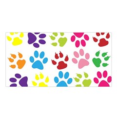 Paw Print Paw Prints Background Satin Shawl by Amaryn4rt