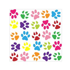 Paw Print Paw Prints Background Small Satin Scarf (square) by Amaryn4rt