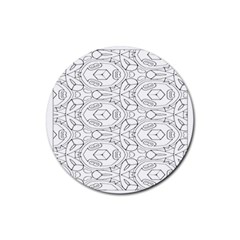 Pattern Silly Coloring Page Cool Rubber Round Coaster (4 Pack)  by Amaryn4rt