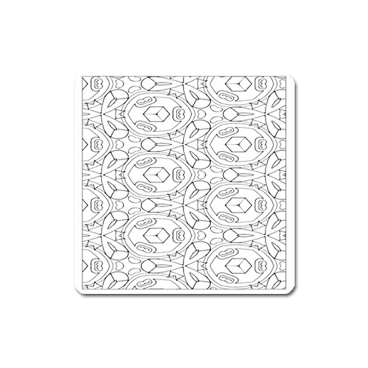 Pattern Silly Coloring Page Cool Square Magnet