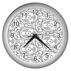 Pattern Silly Coloring Page Cool Wall Clocks (silver)  by Amaryn4rt