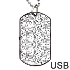 Pattern Silly Coloring Page Cool Dog Tag Usb Flash (one Side) by Amaryn4rt