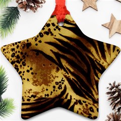 Pattern Tiger Stripes Print Animal Ornament (star) by Amaryn4rt