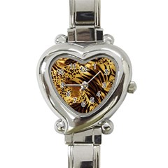 Pattern Tiger Stripes Print Animal Heart Italian Charm Watch by Amaryn4rt