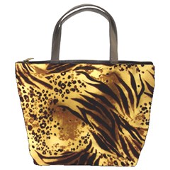 Pattern Tiger Stripes Print Animal Bucket Bags by Amaryn4rt