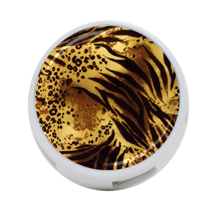 Pattern Tiger Stripes Print Animal 4-Port USB Hub (One Side)