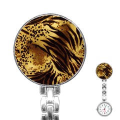 Pattern Tiger Stripes Print Animal Stainless Steel Nurses Watch by Amaryn4rt