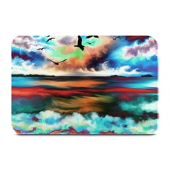 Ocean Waves Birds Colorful Sea Plate Mats by Amaryn4rt