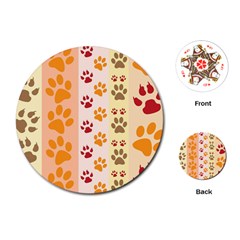 Paw Print Paw Prints Fun Background Playing Cards (round)  by Amaryn4rt