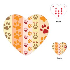 Paw Print Paw Prints Fun Background Playing Cards (heart)  by Amaryn4rt