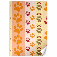 Paw Print Paw Prints Fun Background Canvas 12  X 18   by Amaryn4rt