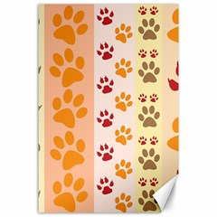 Paw Print Paw Prints Fun Background Canvas 24  X 36  by Amaryn4rt