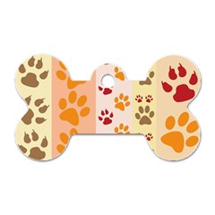 Paw Print Paw Prints Fun Background Dog Tag Bone (one Side) by Amaryn4rt