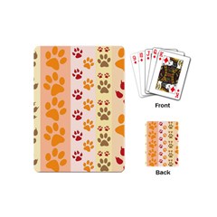 Paw Print Paw Prints Fun Background Playing Cards (mini)  by Amaryn4rt