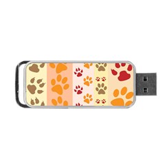 Paw Print Paw Prints Fun Background Portable Usb Flash (one Side) by Amaryn4rt