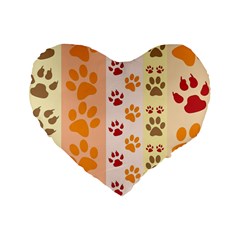 Paw Print Paw Prints Fun Background Standard 16  Premium Heart Shape Cushions by Amaryn4rt