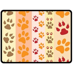 Paw Print Paw Prints Fun Background Double Sided Fleece Blanket (large)  by Amaryn4rt