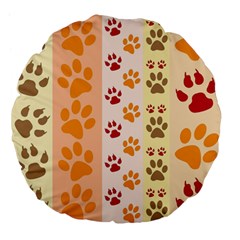 Paw Print Paw Prints Fun Background Large 18  Premium Flano Round Cushions by Amaryn4rt