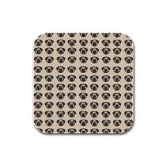 Puppy Dog Pug Pup Graphic Rubber Square Coaster (4 Pack)  by Amaryn4rt