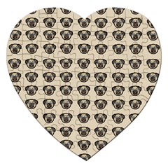 Puppy Dog Pug Pup Graphic Jigsaw Puzzle (heart) by Amaryn4rt